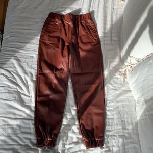 Brown leather pants